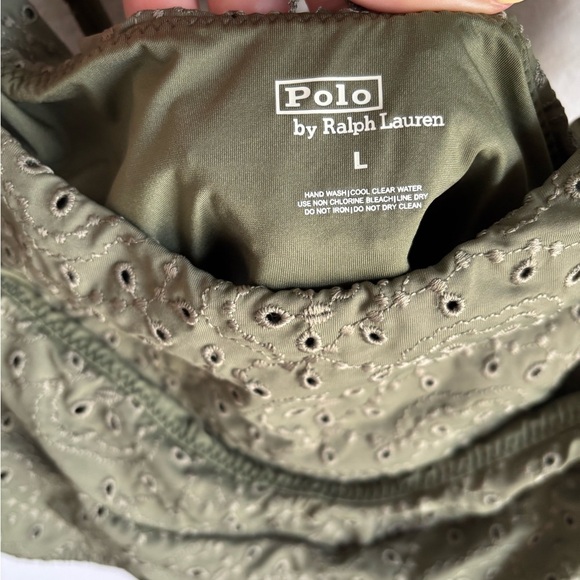 Olive Green Eyelet Bikini Set size Large Ralph Lauren Polo NWT - Picture 8 of 12